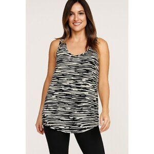 Torrid Chic Black & White Zebra Print Sleeveless Tank Top Size 1